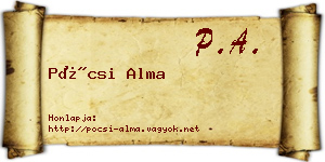 Pócsi Alma névjegykártya